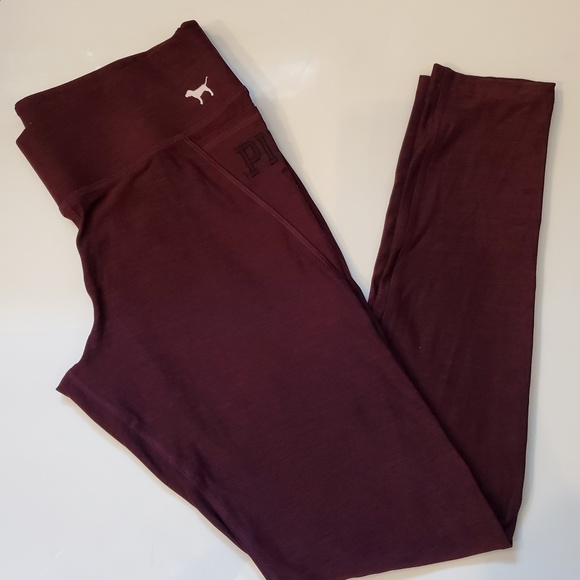 PINK Victoria's Secret Pants - Victoria's Secret VS PINK Yoga Leggings M Maroon